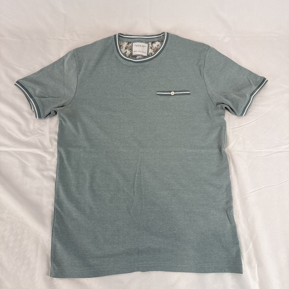 Ricky‎ Singh Cactus Man Men's Striped Pocket Crewneck T-Shirt Size: S - Picture 3 of 7